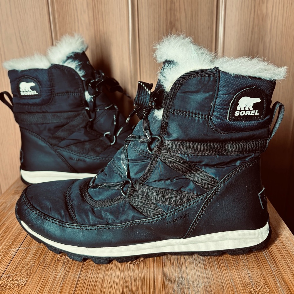 SOREL Women's Whitney Short Lace-up Waterproof Insulated Winter Boots Black 8.5 - Picture 16 of 16